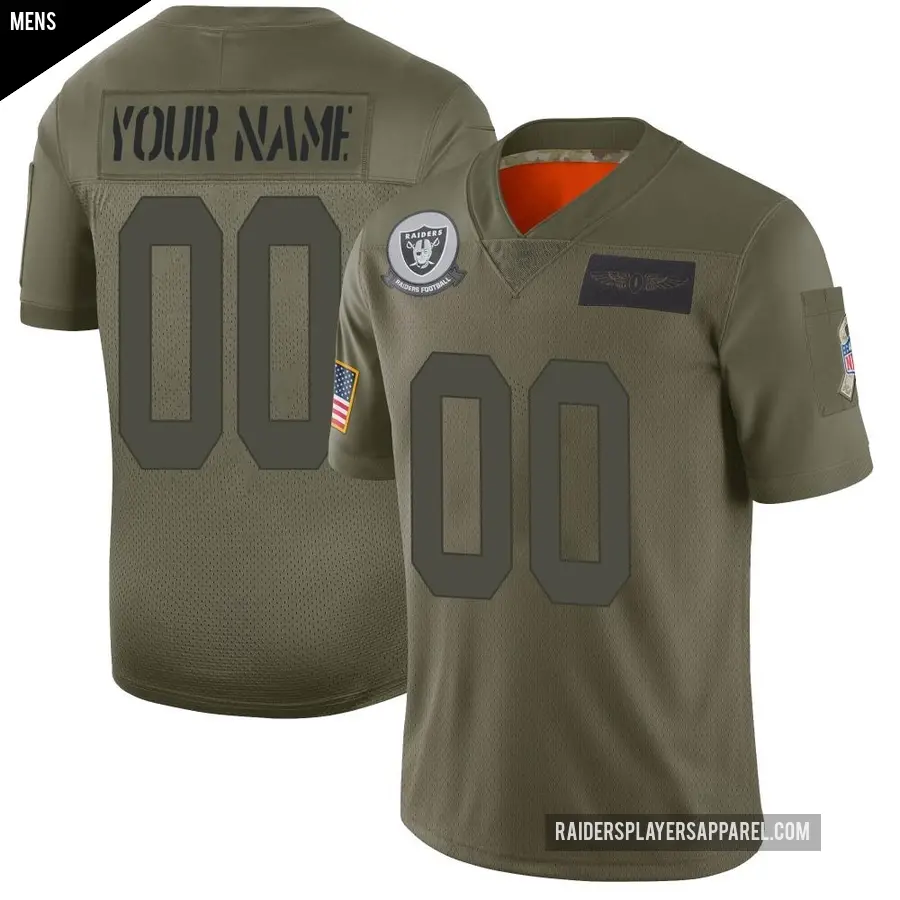 Men's Las Vegas Raiders ＃00 Custom Camo Limited 2019 Salute to Service Jersey