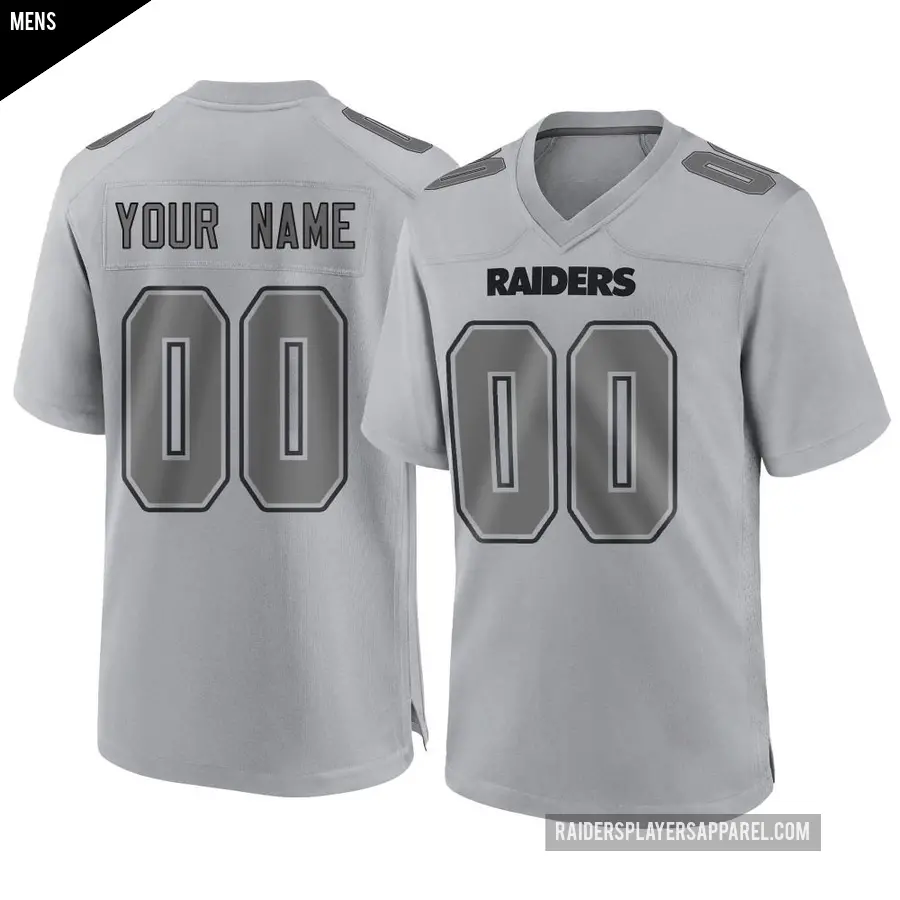 Men's Las Vegas Raiders ＃00 Custom Gray Game Atmosphere Fashion Jersey