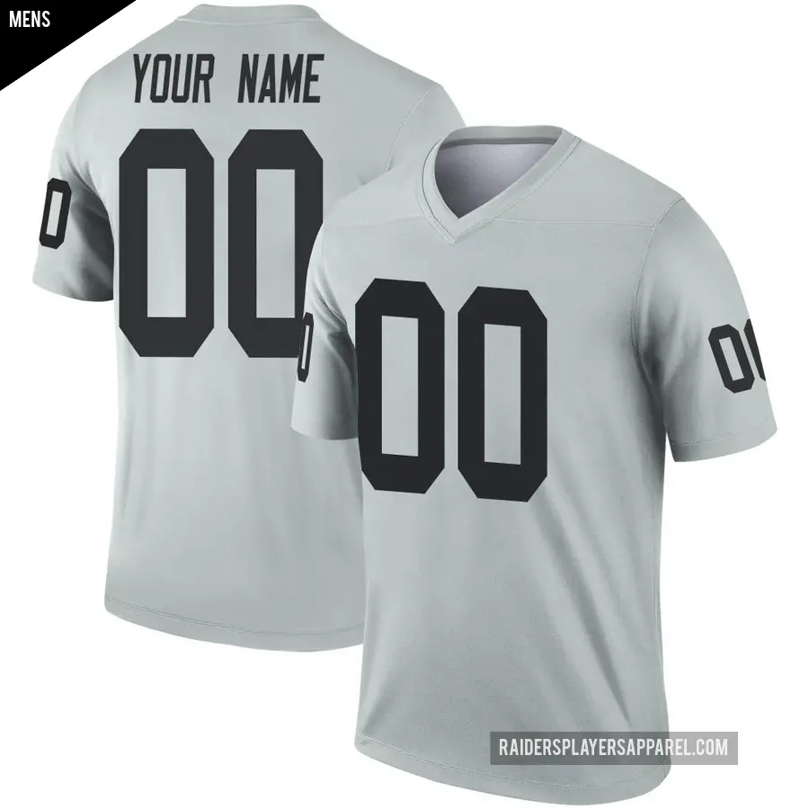 Men's Las Vegas Raiders ＃00 Custom Legend Inverted Silver Jersey