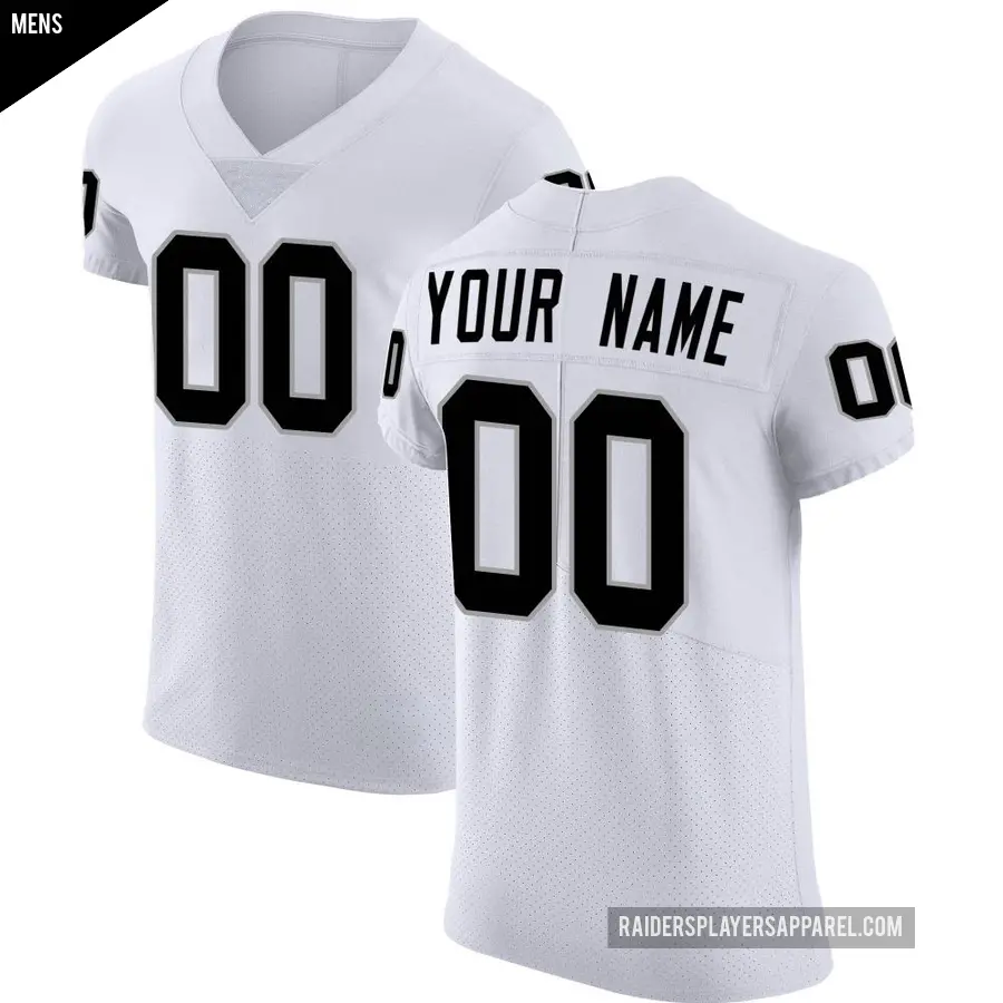 Men's Las Vegas Raiders ＃00 Custom White Elite Vapor Untouchable Jersey