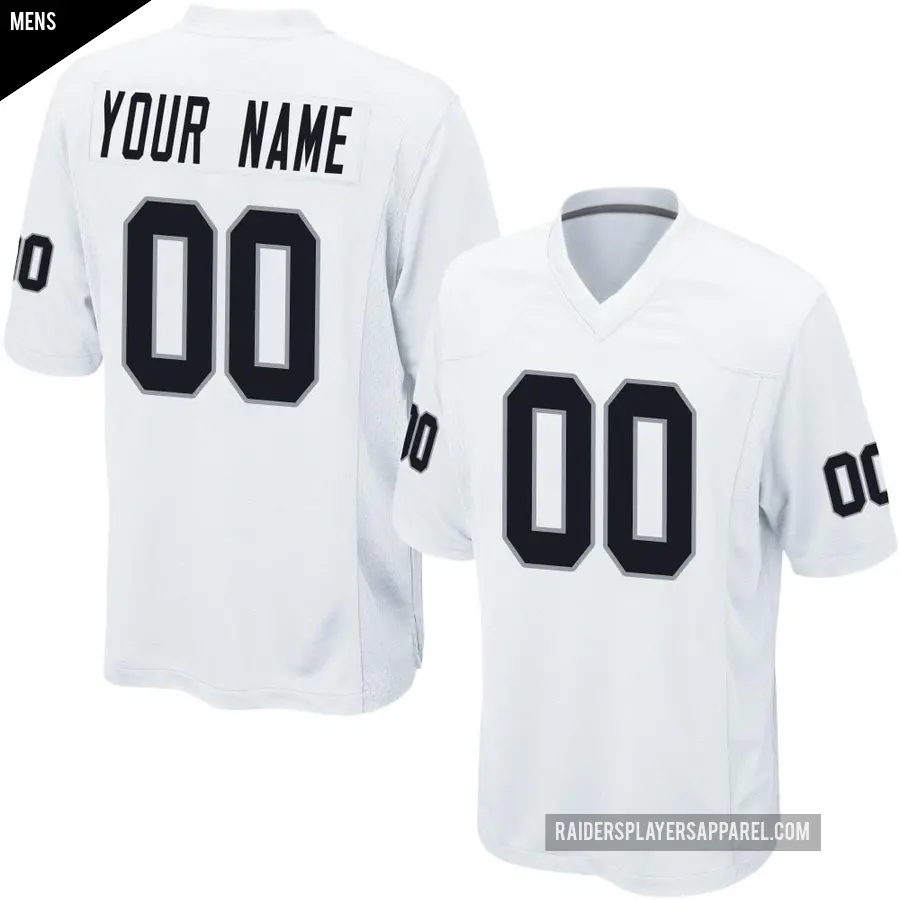 Men's Las Vegas Raiders ＃00 Custom White Game Jersey