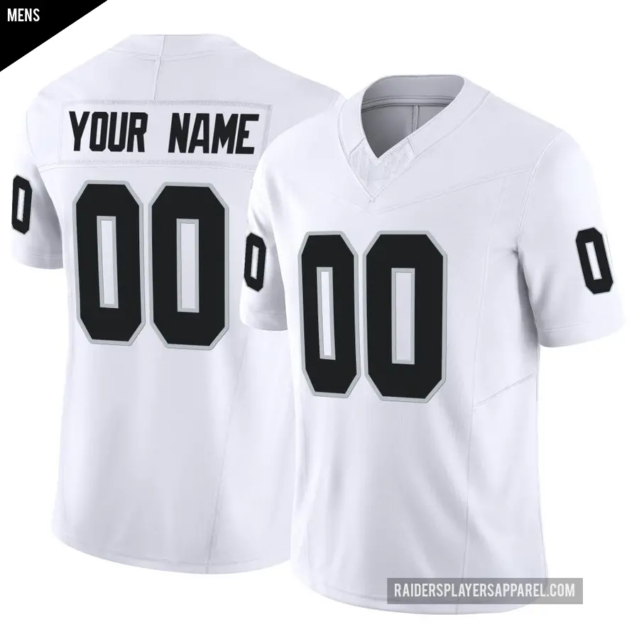 Men's Las Vegas Raiders ＃00 Custom White Limited Vapor F.U.S.E. Jersey