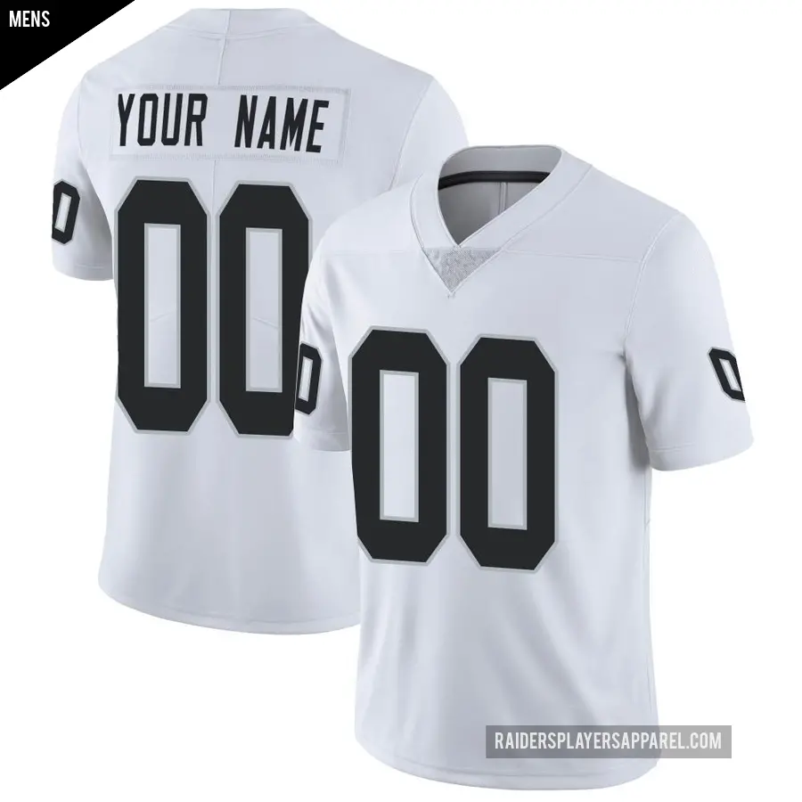 Men's Las Vegas Raiders ＃00 Custom White Limited Vapor Untouchable Jersey