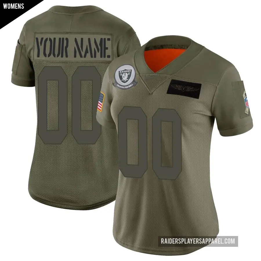 Women's Las Vegas Raiders ＃00 Custom Camo Limited 2019 Salute to Service Jersey