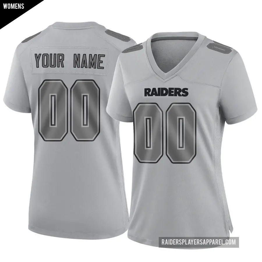 Women's Las Vegas Raiders ＃00 Custom Gray Game Atmosphere Fashion Jersey