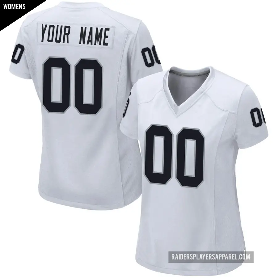 Women's Las Vegas Raiders ＃00 Custom White Game Jersey