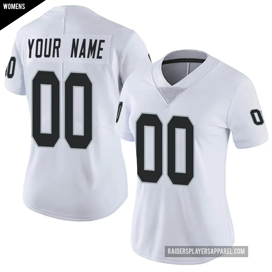 Women's Las Vegas Raiders ＃00 Custom White Limited Vapor Untouchable Jersey