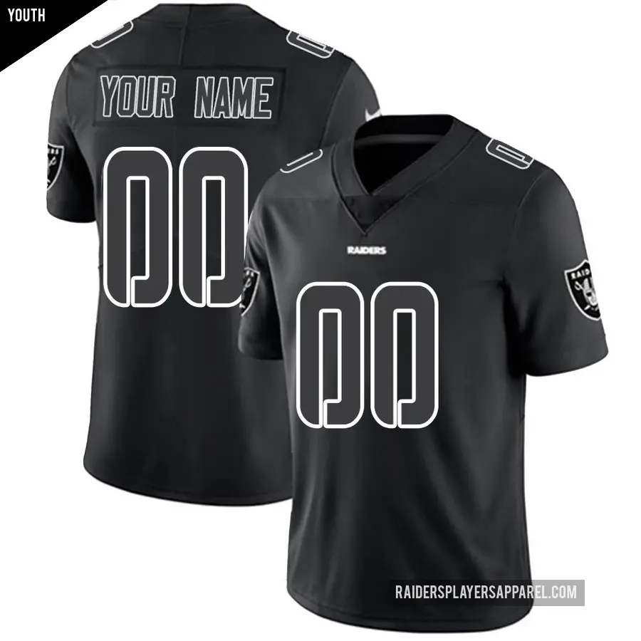 Youth Las Vegas Raiders ＃00 Custom Black Impact Limited Jersey