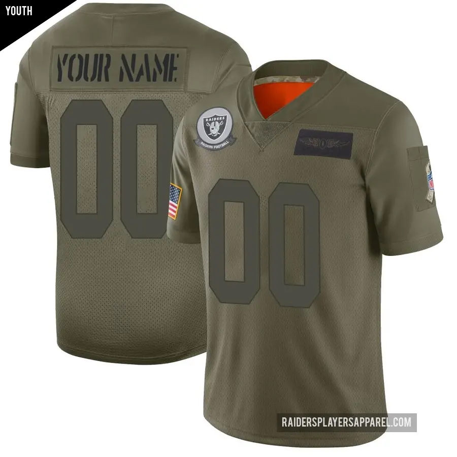 Youth Las Vegas Raiders ＃00 Custom Camo Limited 2019 Salute to Service Jersey